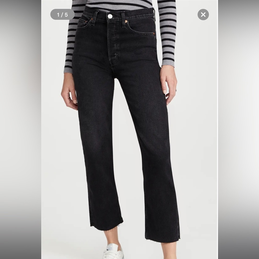 RE/DONE stovepipe black jeans